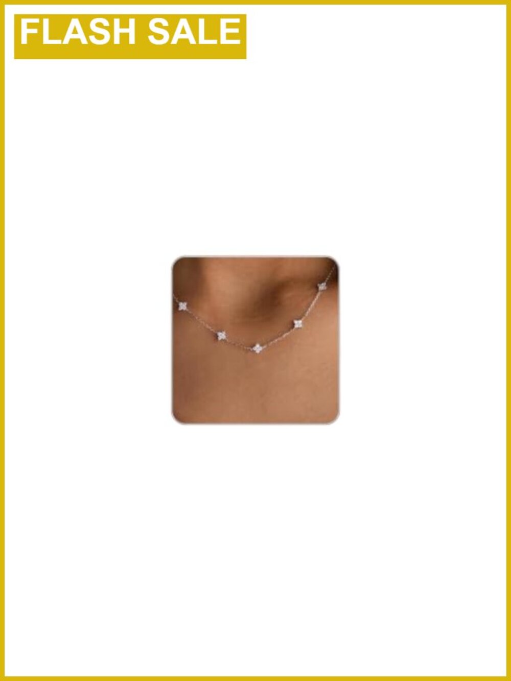 CZ Station Necklace Simulated Diamond Choker 16in Adjustable Layering Jewelry
